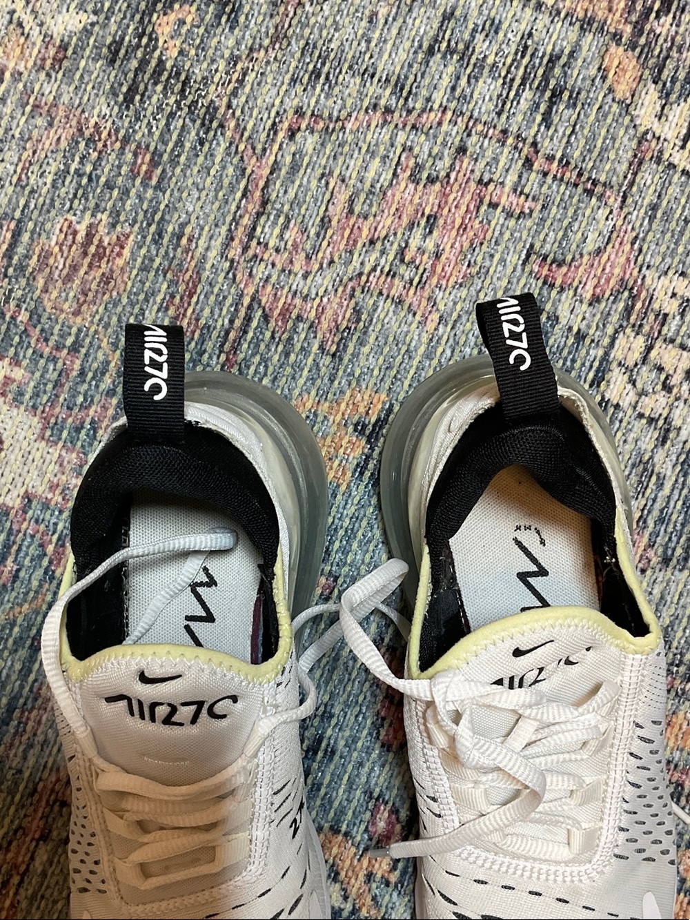 Nike White and Black Athletic Sneakers with Neon Yellow Accents - Picture 5 of 11